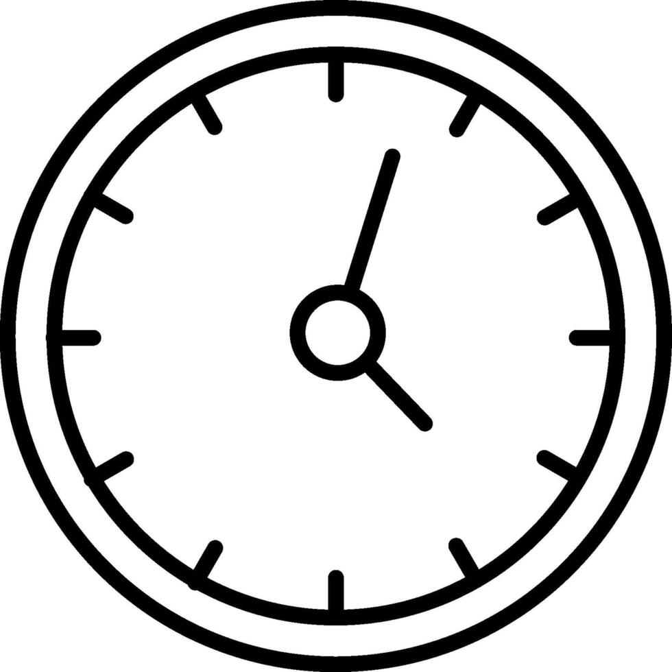 A black and white clock icon on a white background vector