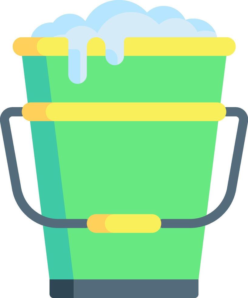 A bucket with soap and water in it vector