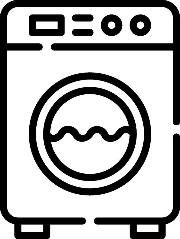 A black and white illustration of a washing machine vector