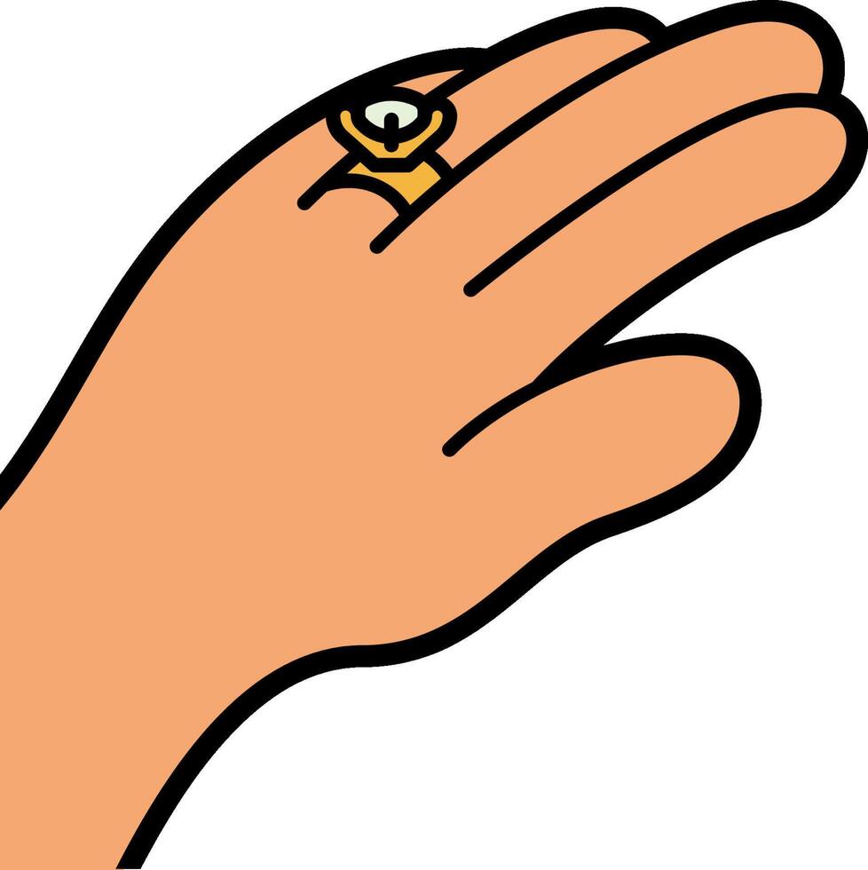 A hand with a ring on it vector