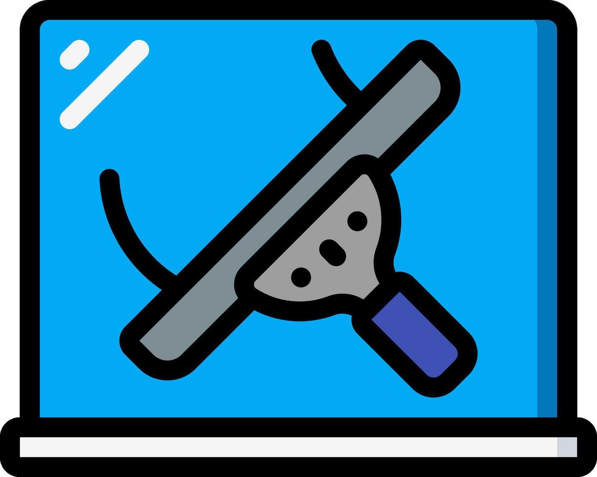 A laptop with a window cleaner on it vector