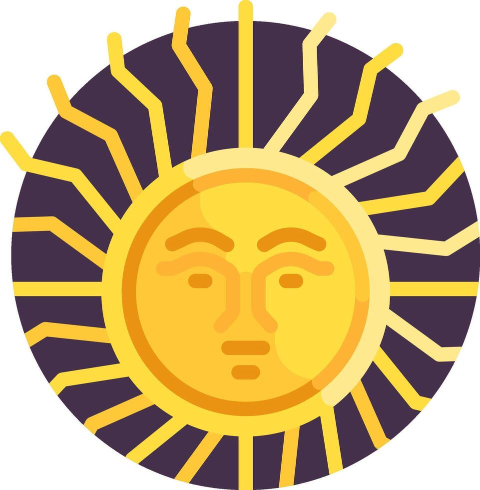 The sun is shown in a flat style vector