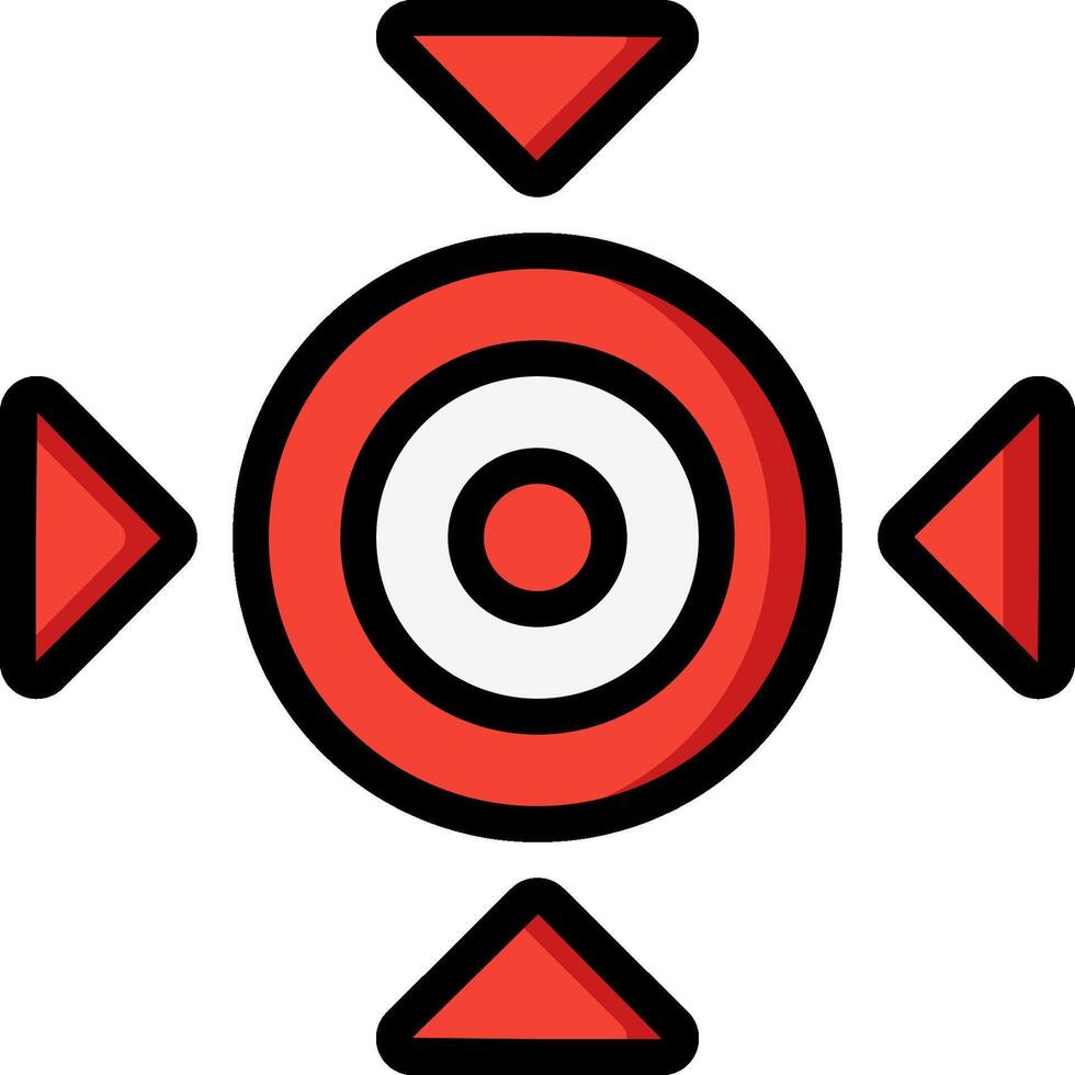 A red and black target with arrows vector