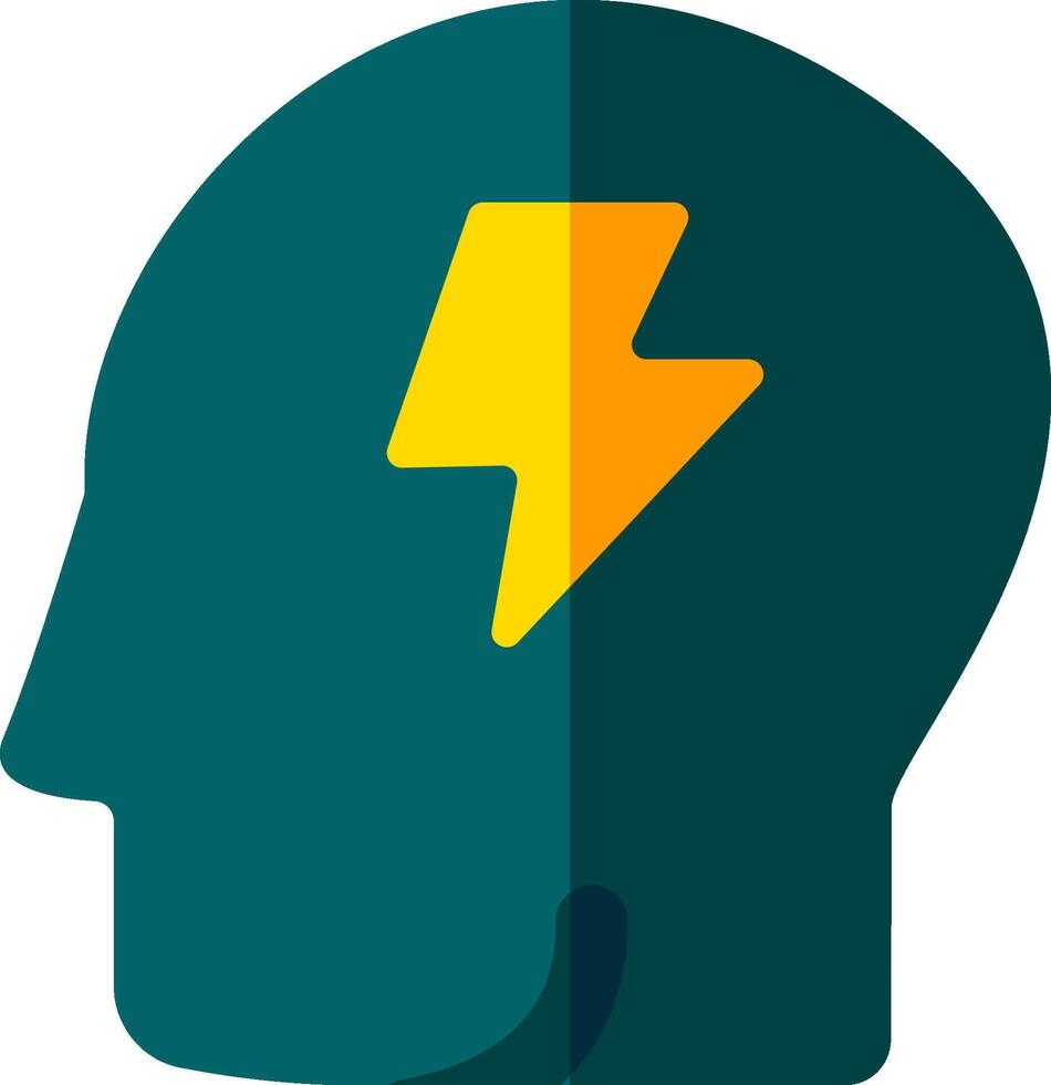 A person's head with a lightning bolt on it vector
