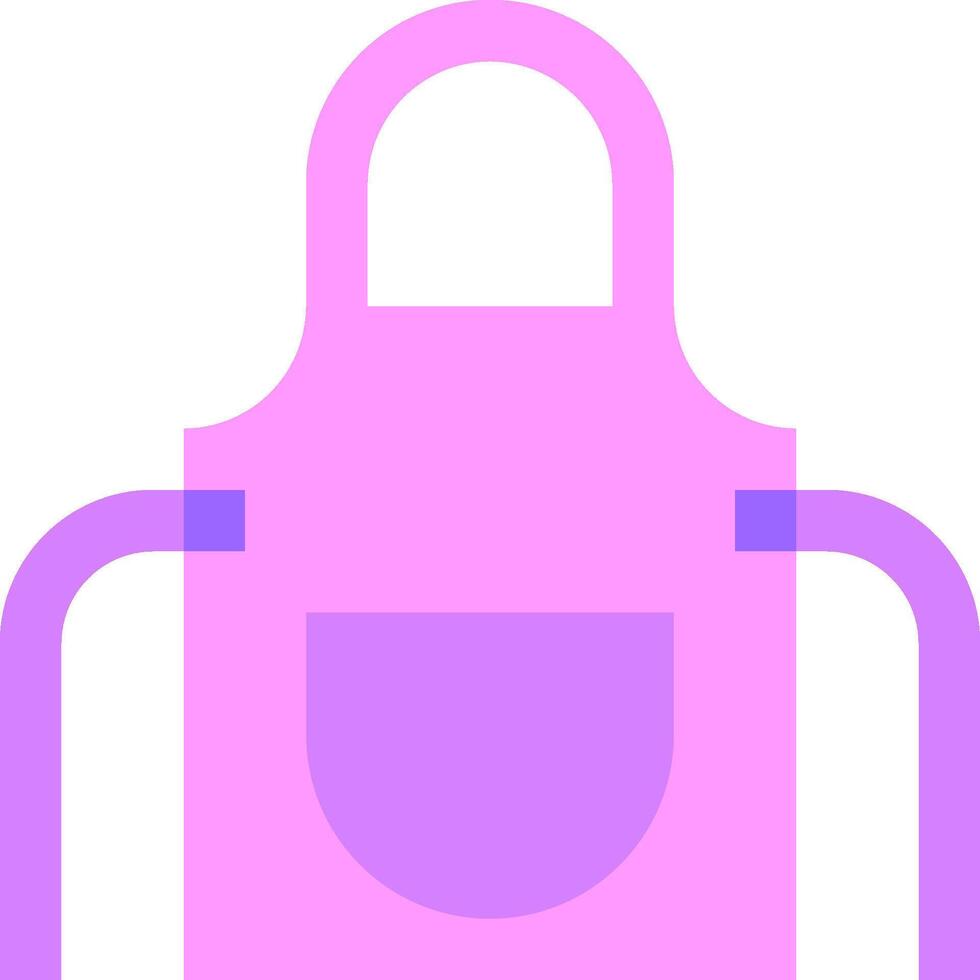 A purple apron with a pink handle vector