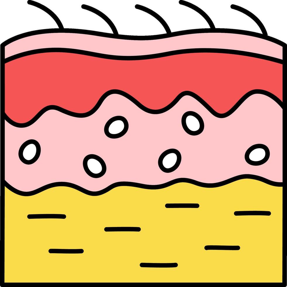 A slice of cake with a pink and yellow top vector