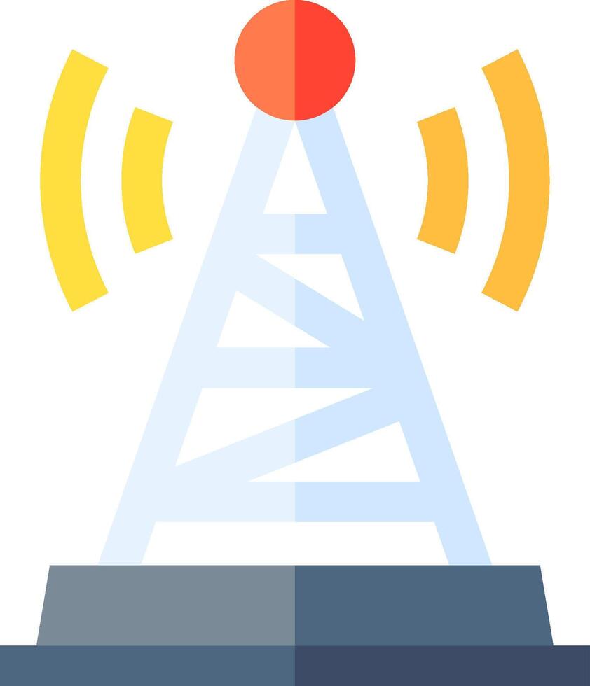 A radio tower with a red and orange ball vector