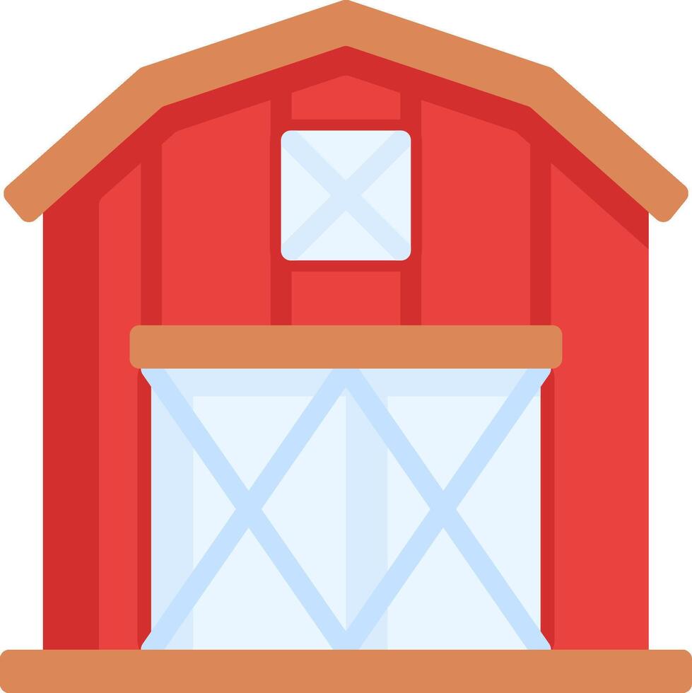 A red barn with a window and a door vector