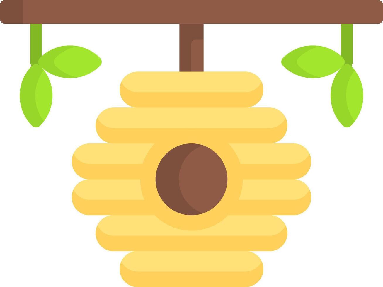 A beehive with leaves hanging from it vector