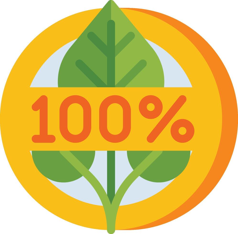 100 percent organic badge vector