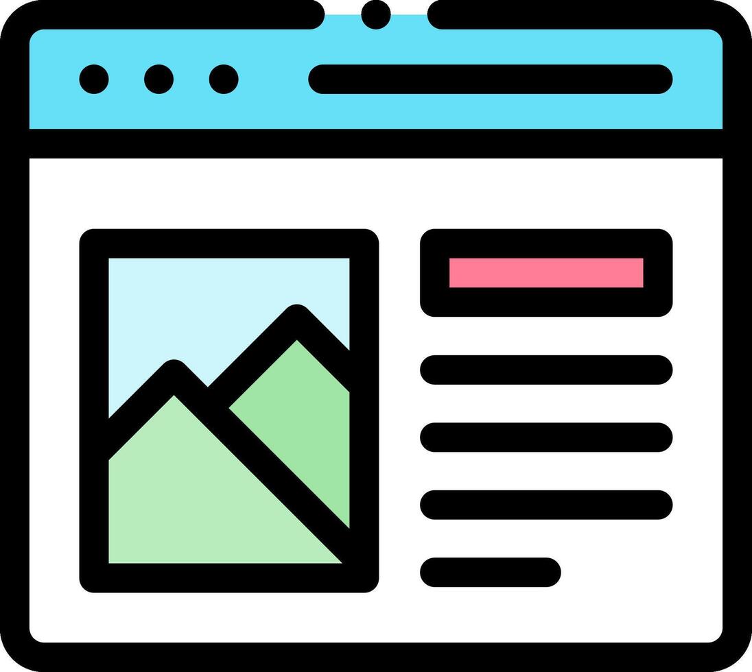 A web page with a mountain in the background vector