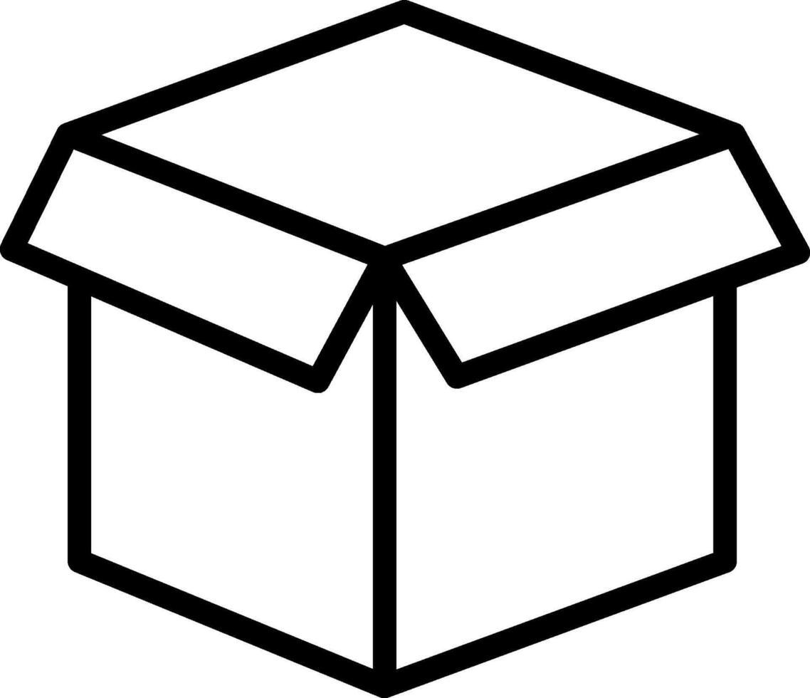 A black and white box with a lid vector