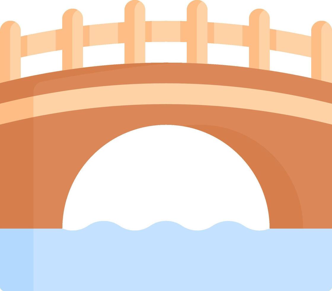 A bridge over water with a wooden bridge vector