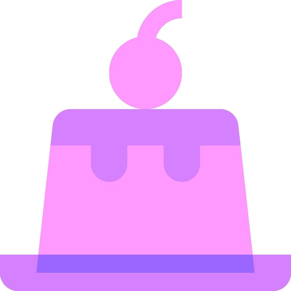 Cake icon with a cherry on top vector