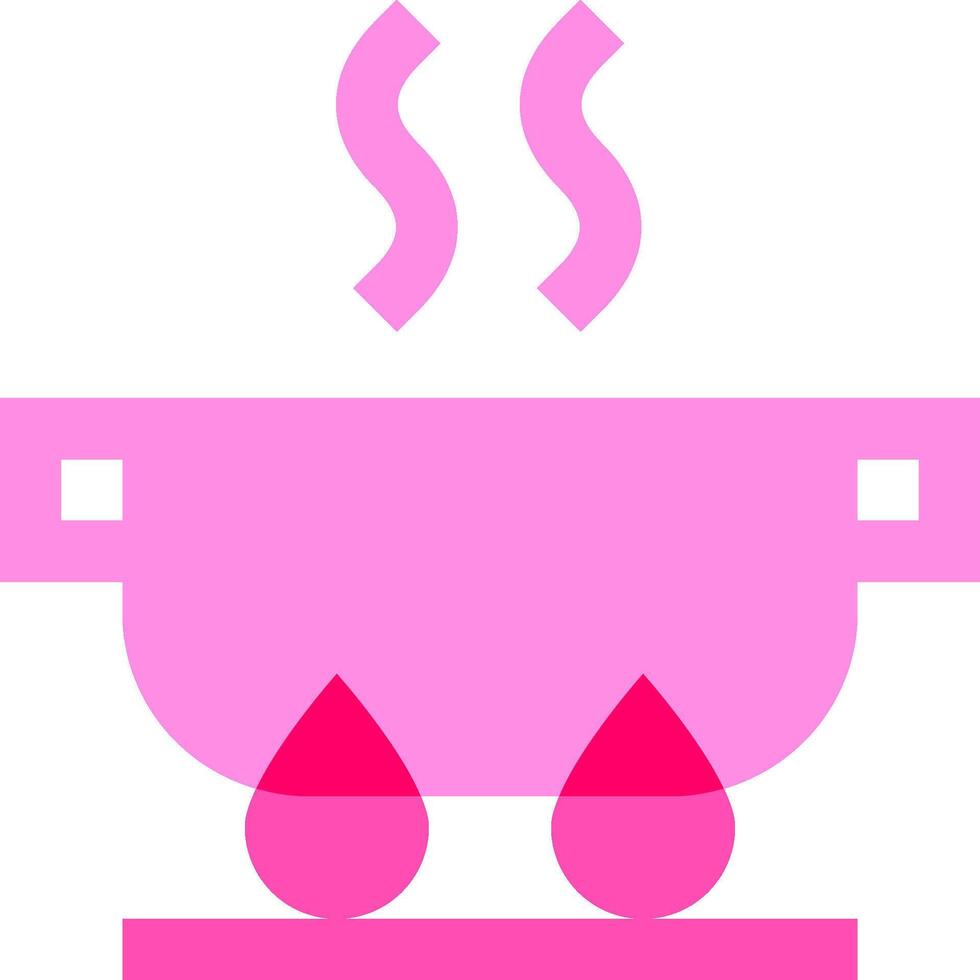 A pink pot with a pot of boiling water vector