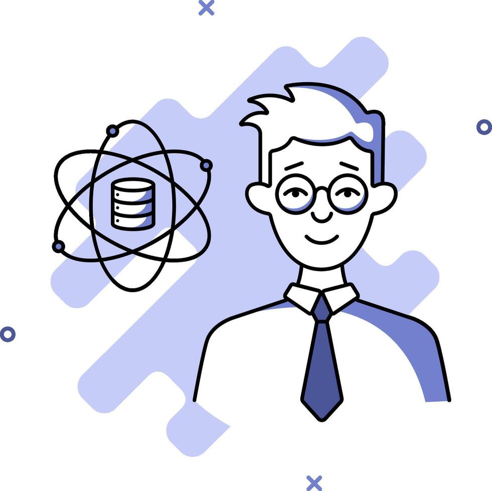 Man with a data science background vector