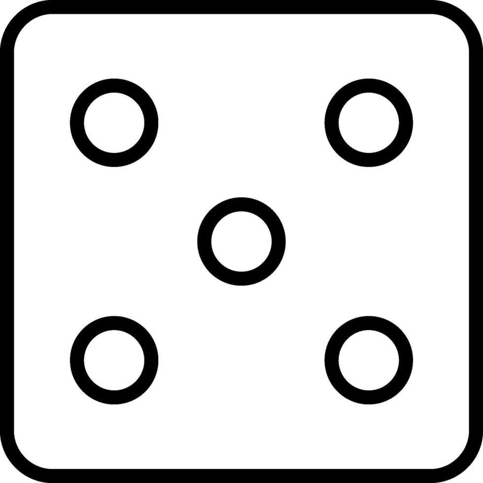 A black and white dice icon with six dots vector