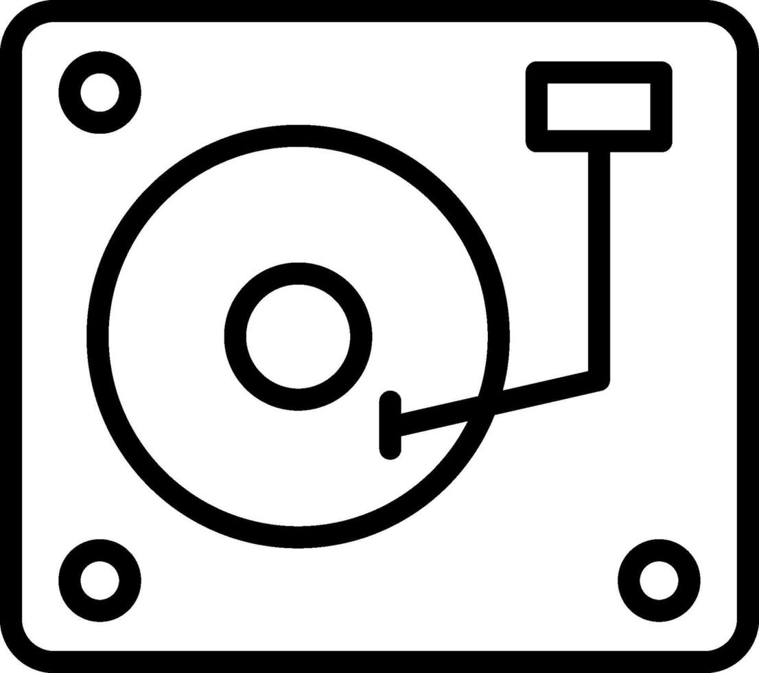 A black and white image of a turntable vector