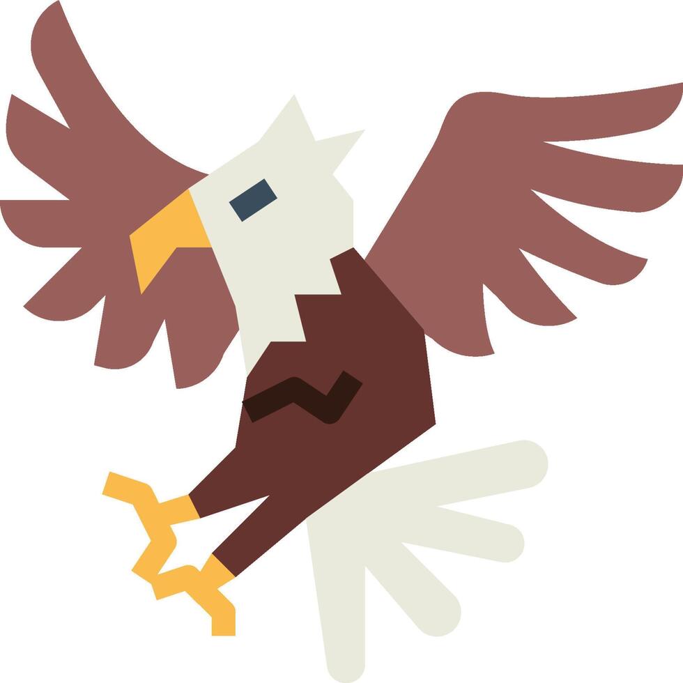 A cartoon eagle with wings spread out vector