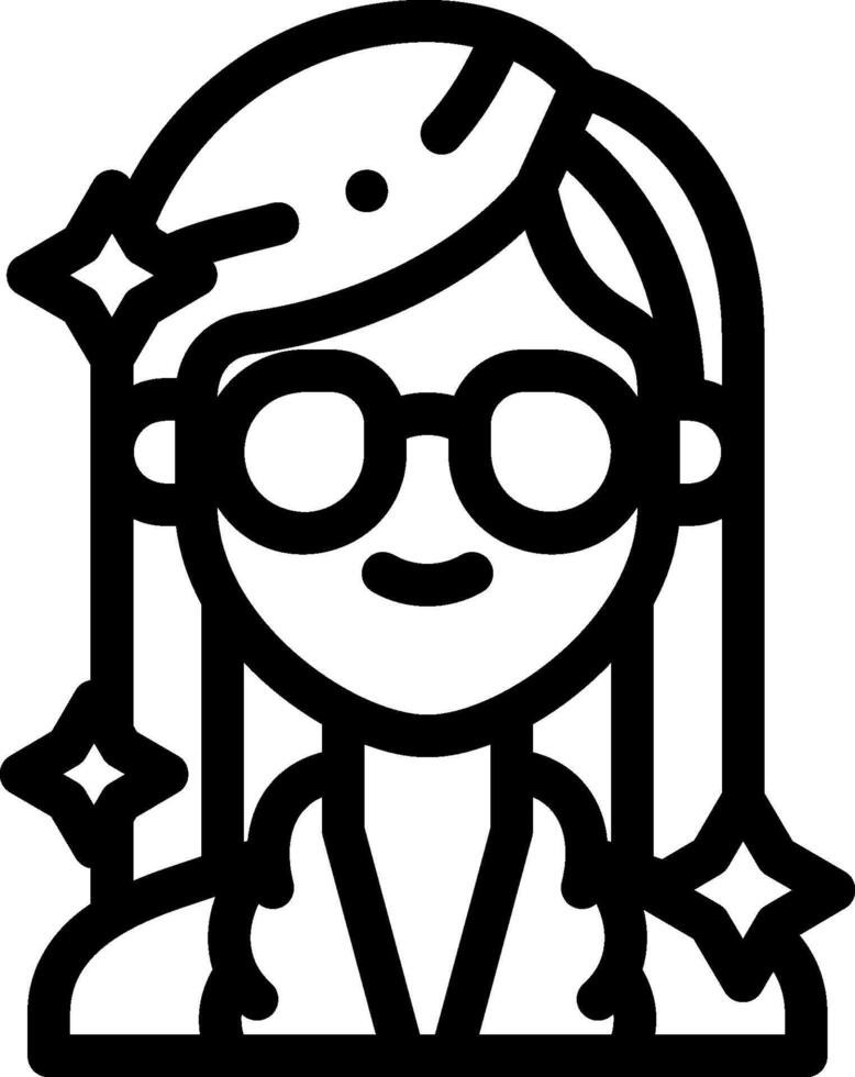 A woman with glasses and stars on her face vector