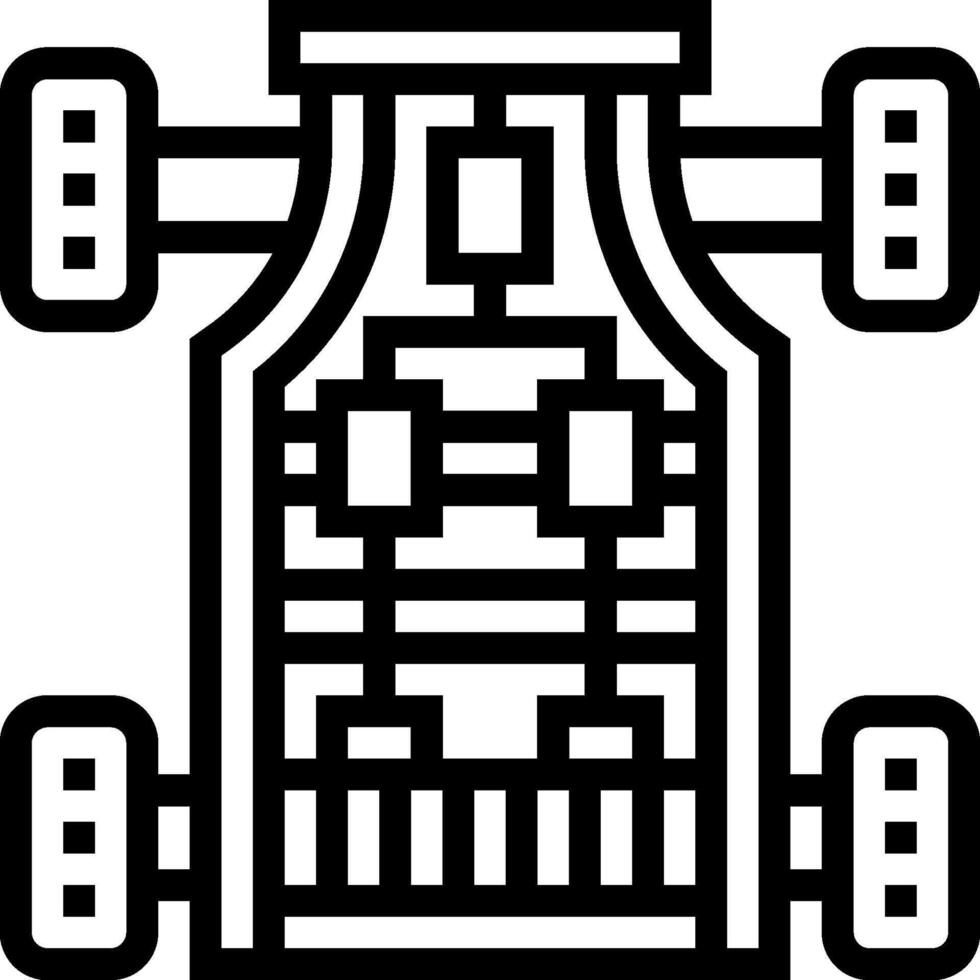 A black and white drawing of a car vector