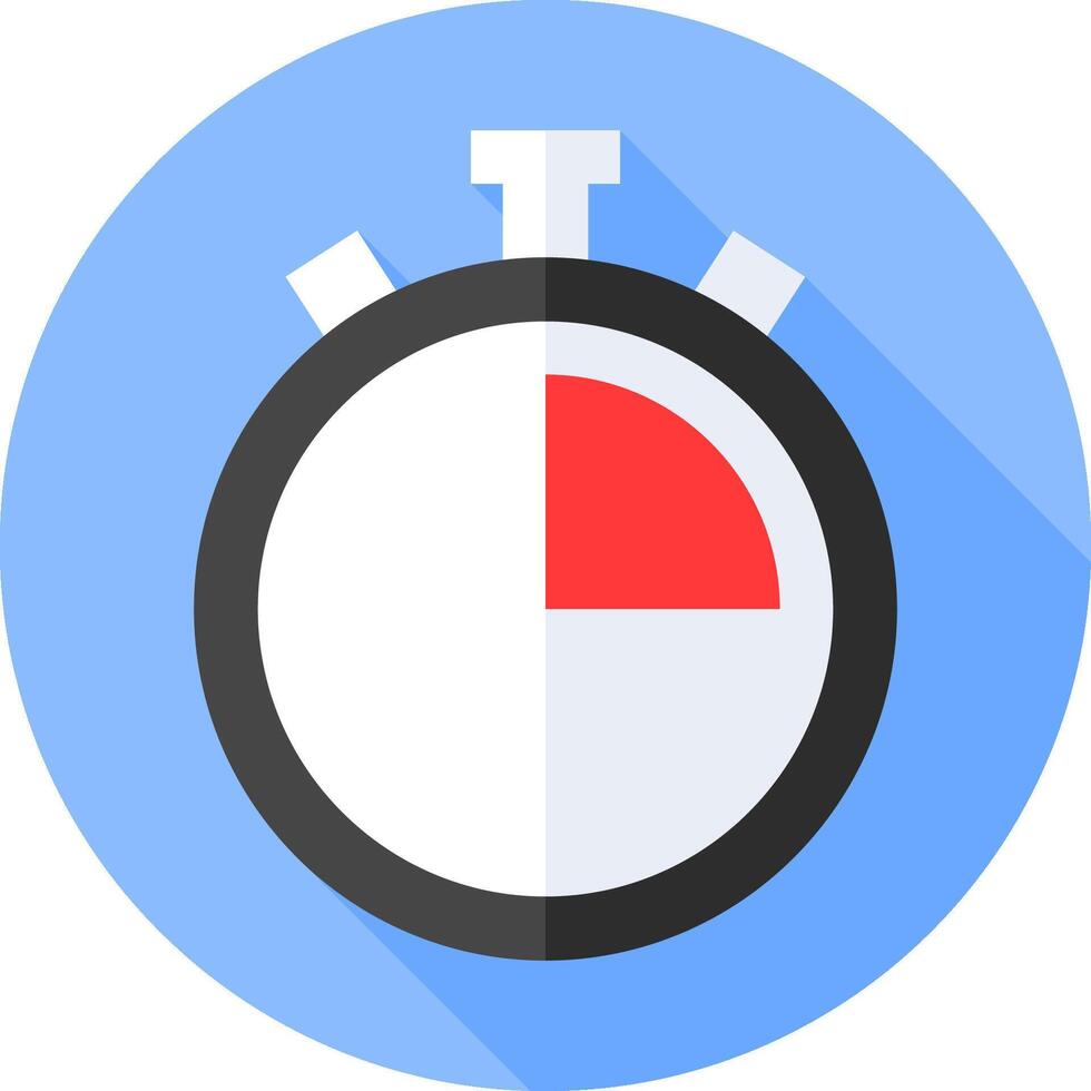 A stopwatch icon with a red arrow vector