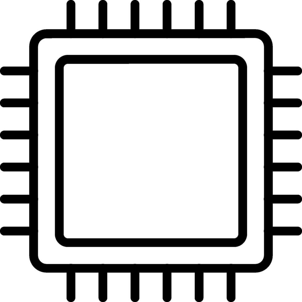 A black and white image of a computer processor vector