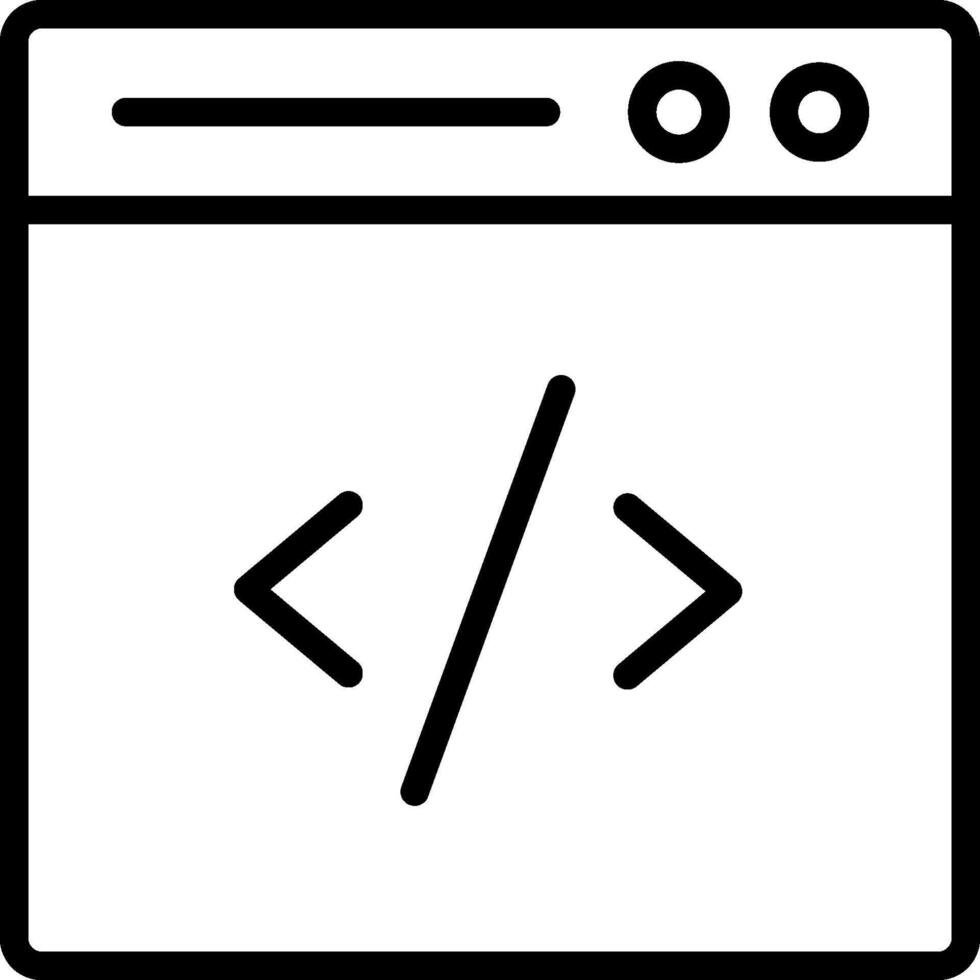 A black and white icon of a web page vector