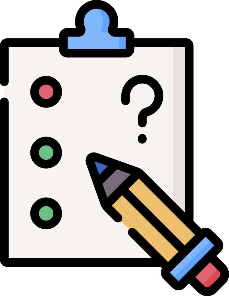 A checklist with a pencil and question mark vector