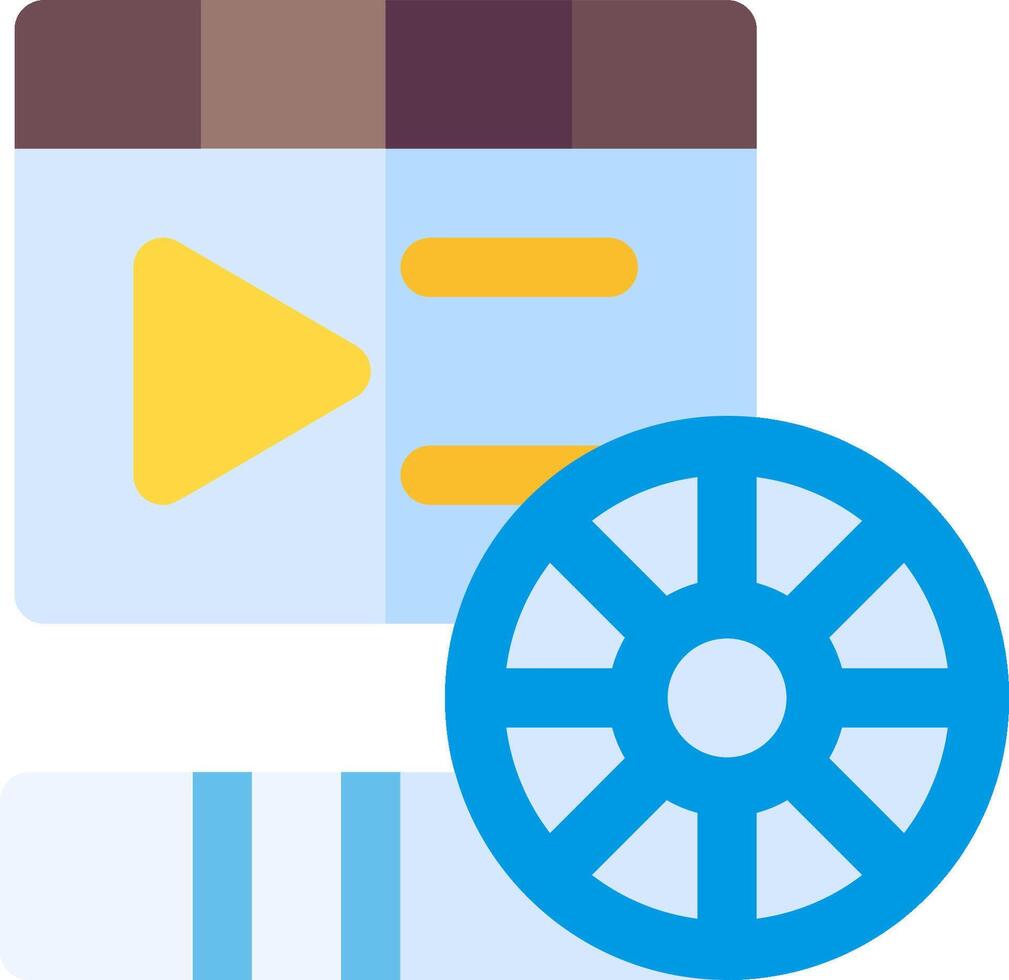 player icon with a reel and a play button vector