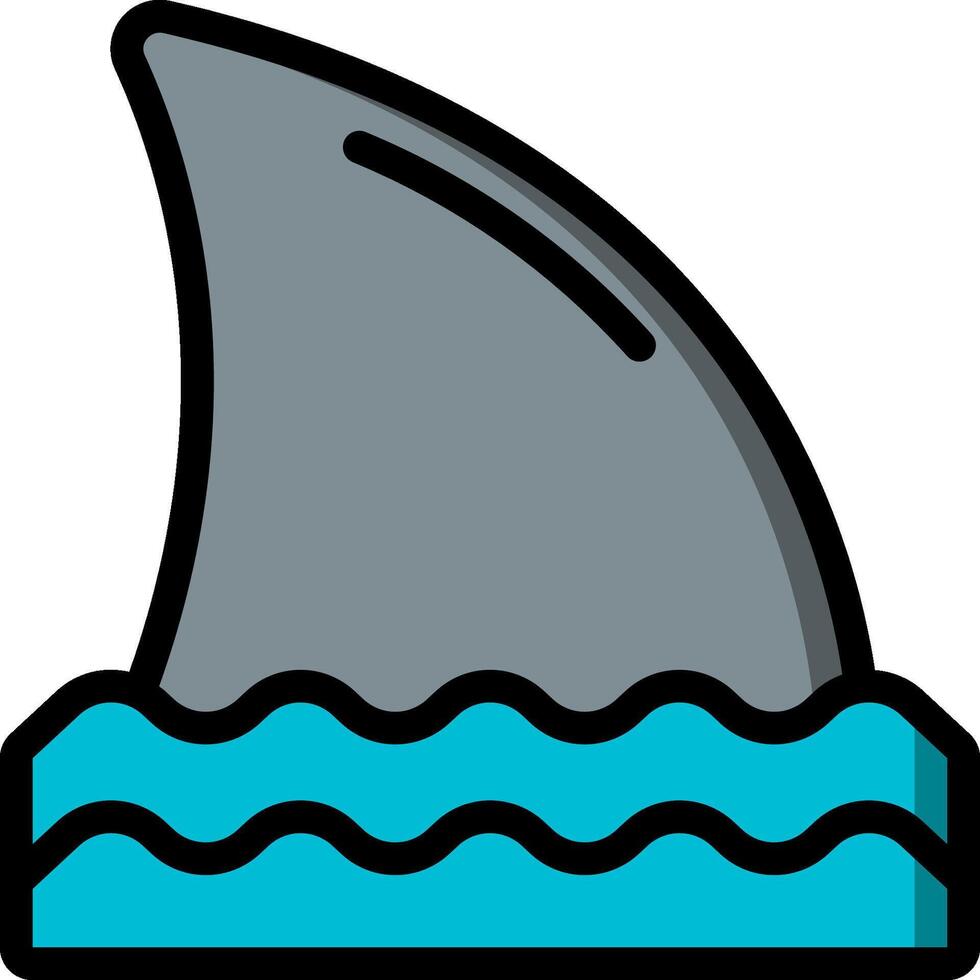 Shark fin icon illustration vector