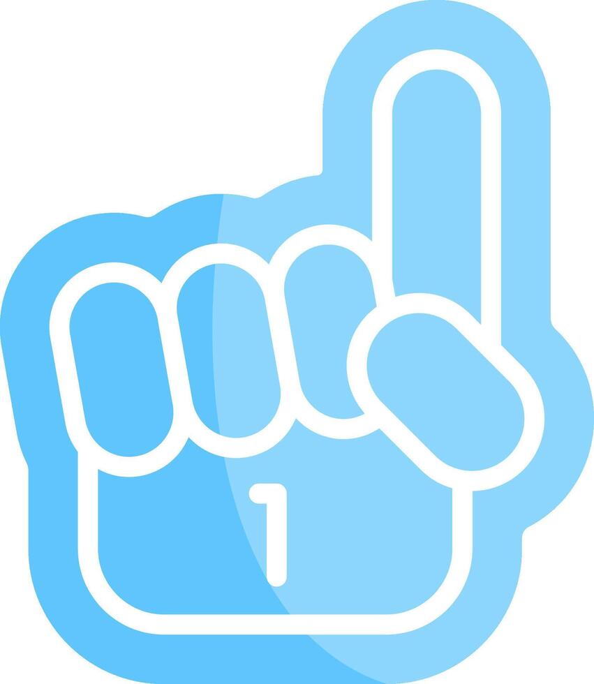 A blue finger pointing up with the number one vector