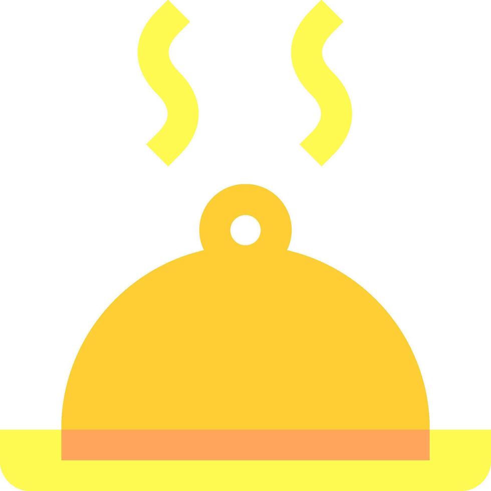 A yellow cloche with a sign on it vector