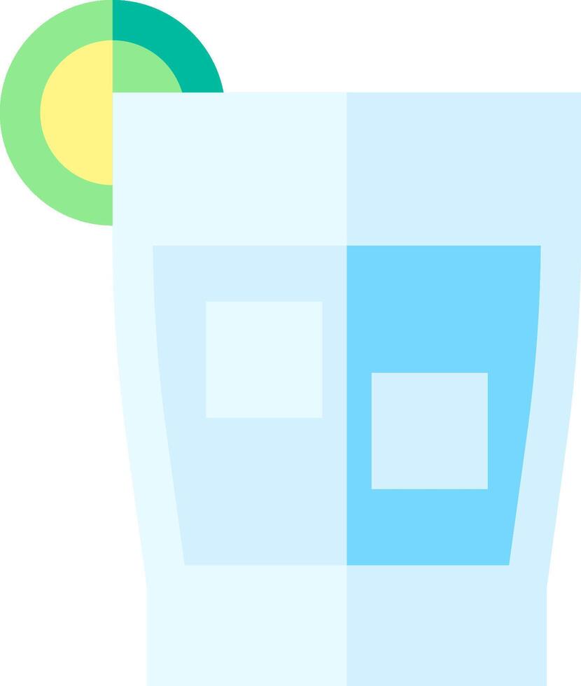 A glass of water with a lemon slice vector
