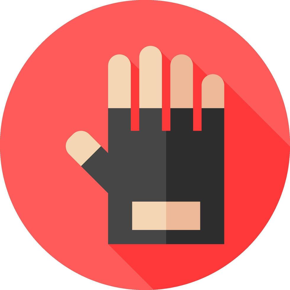 Glove icon with long shadow vector