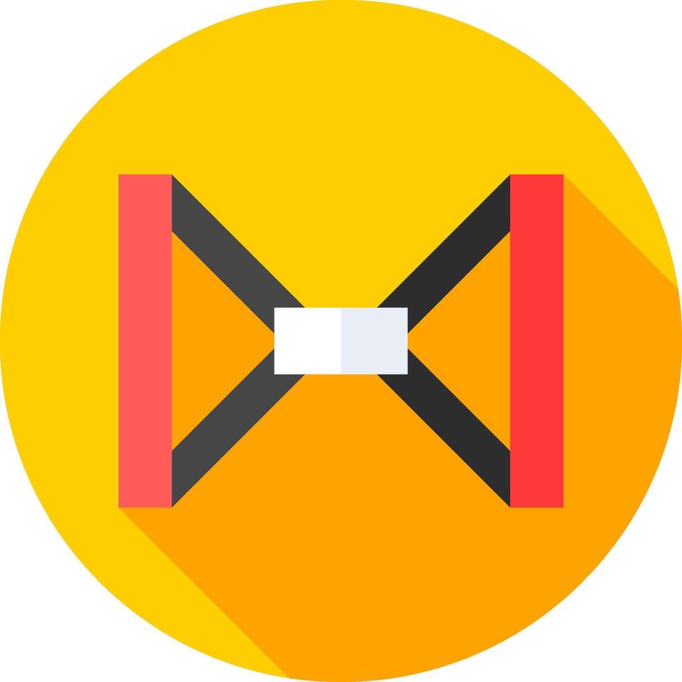 A yellow circle with a red bow tie on it vector