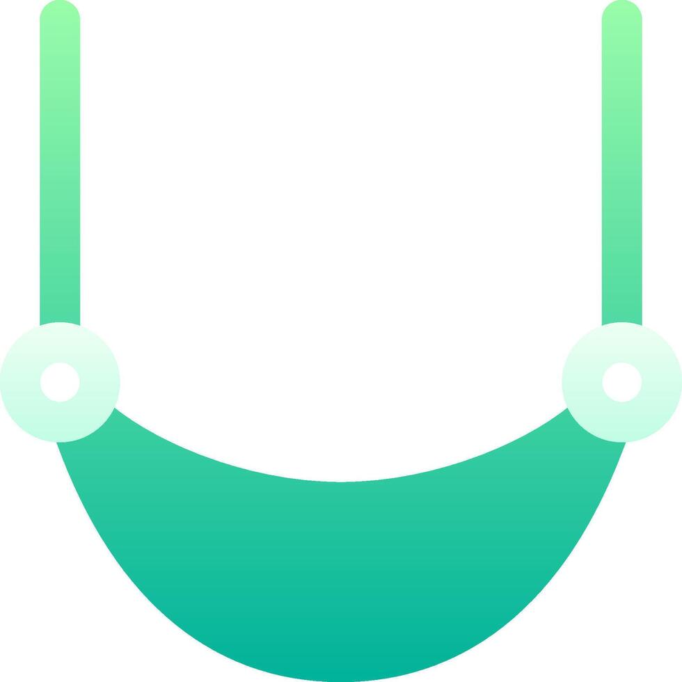 A green baby swing with a white background vector