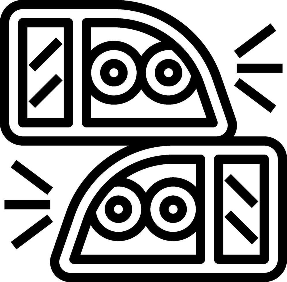 Two headlights with a light on top of them vector