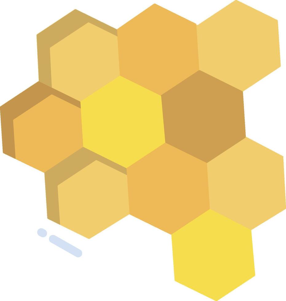 A yellow hexagon with a blue dot in the middle vector