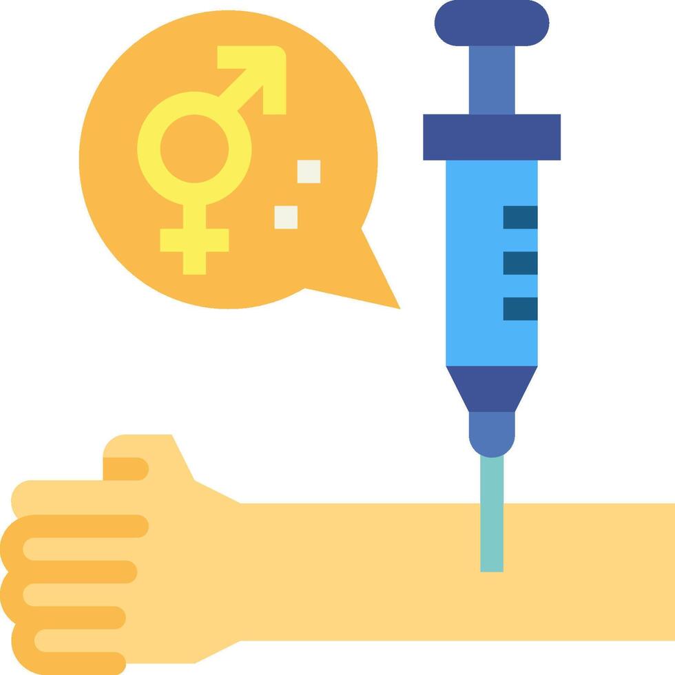 A syringe with a male and female symbol vector