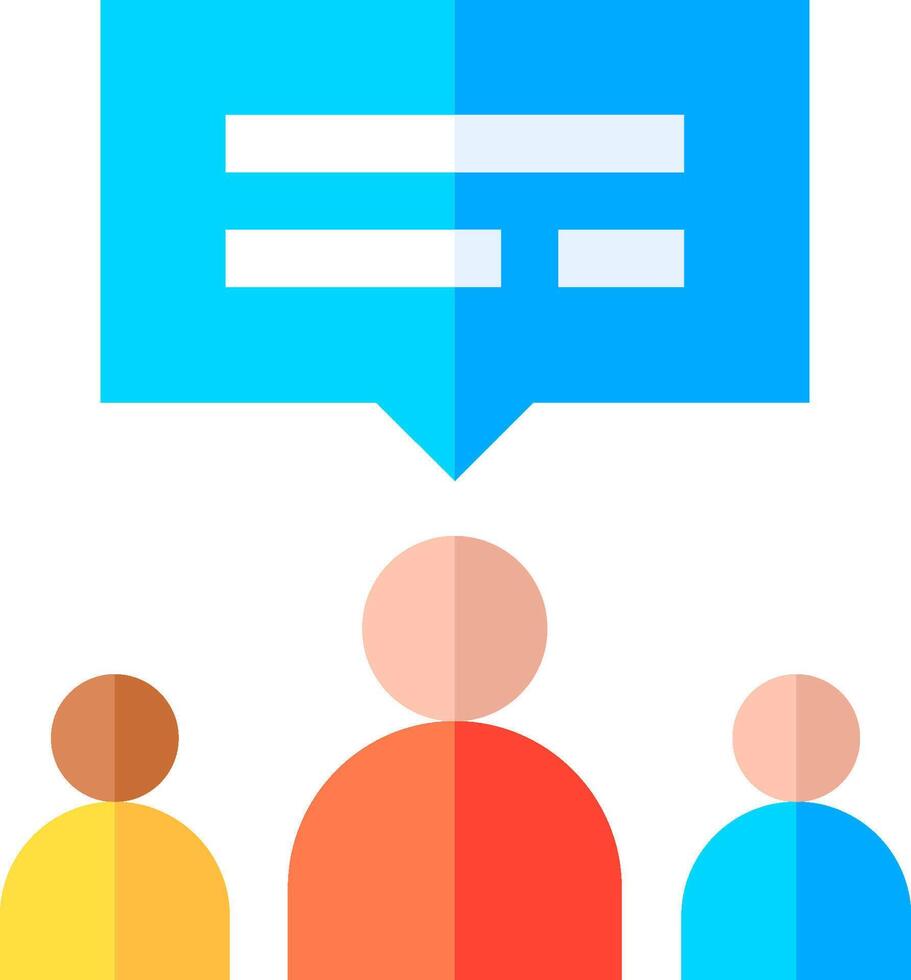 A group of people with a chat bubble above them vector