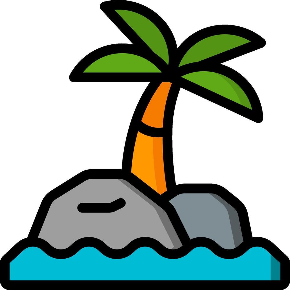 Tropical island clipart vector