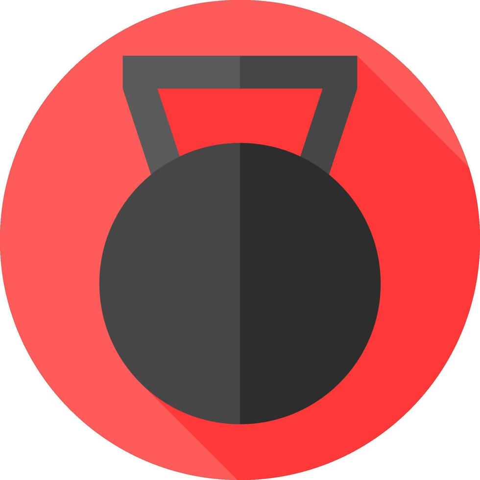 A black kettlebell icon on a red circle vector