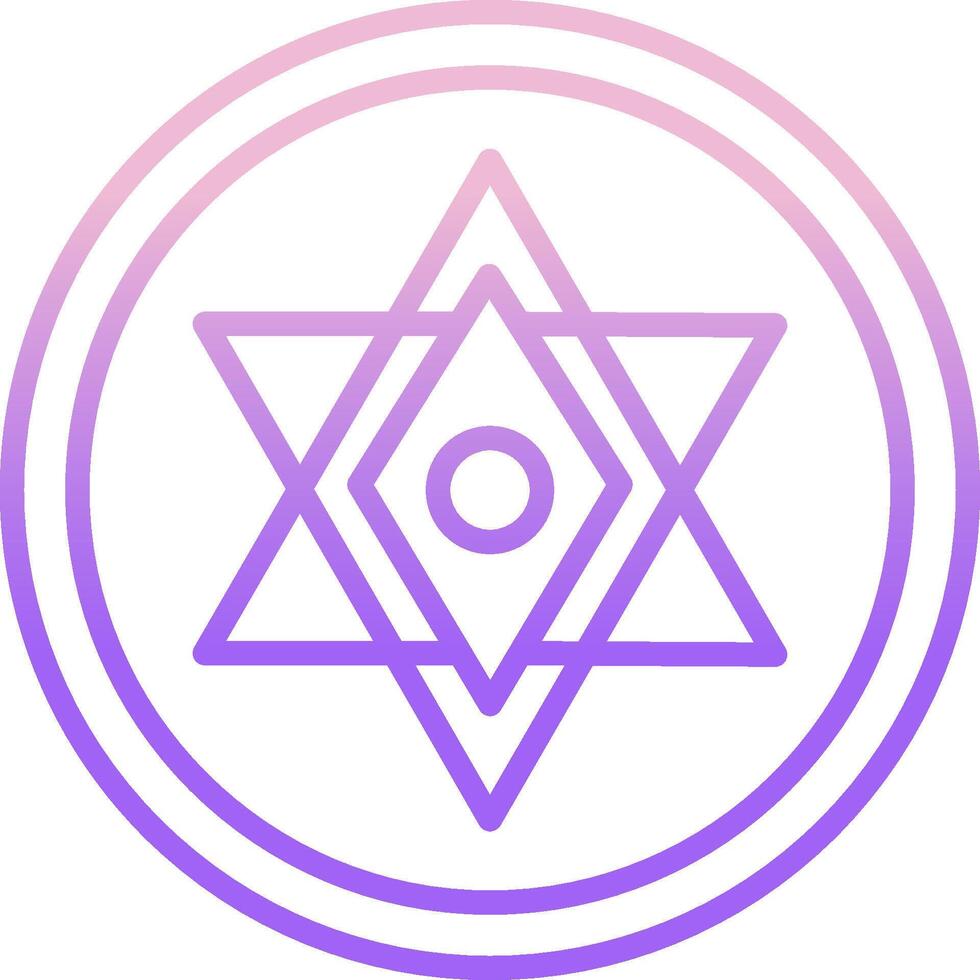 A purple and pink star of david in a circle vector