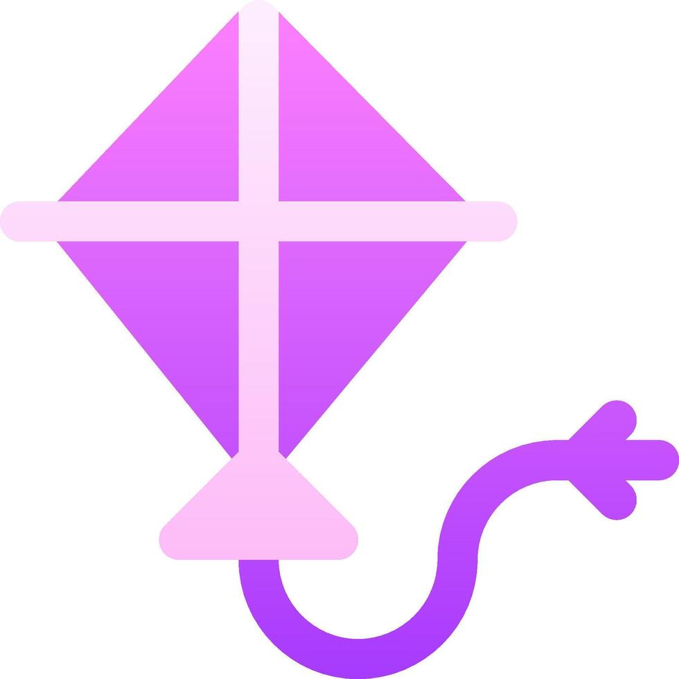 A purple kite with a cross on it vector