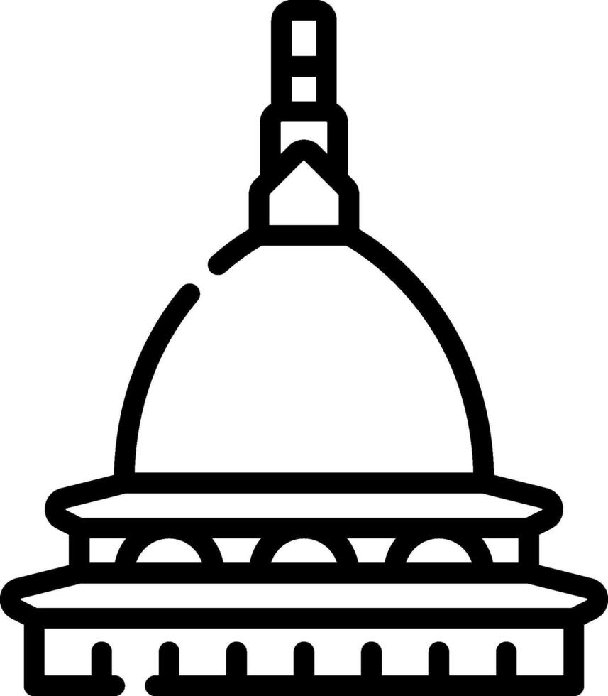 A black and white illustration of a dome vector