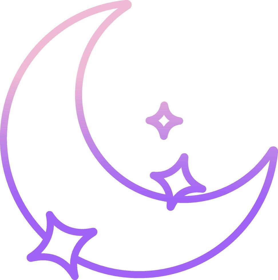 A crescent with stars and a moon vector