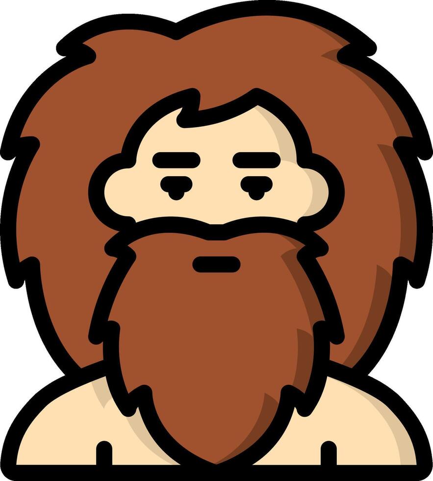 A cartoon man with a beard and long hair vector