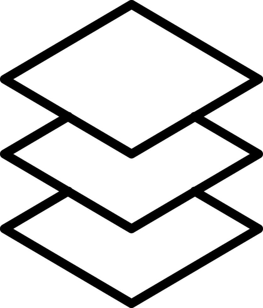A black and white image of a stack of three stacked boxes vector