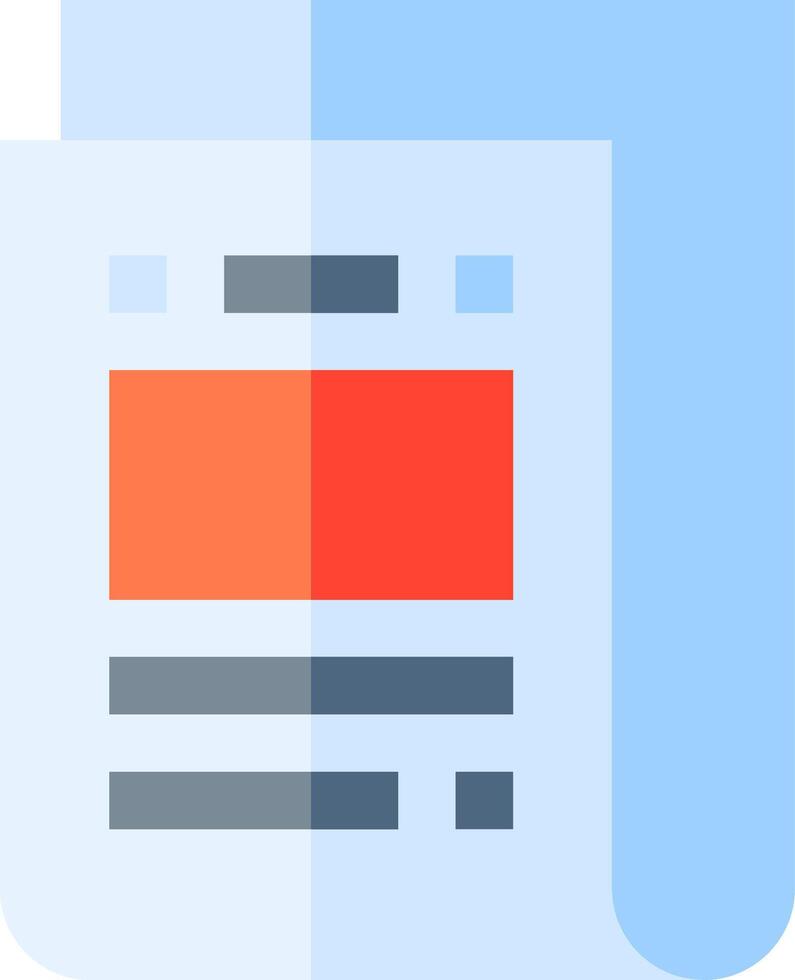 A blue and orange square icon with a red square vector